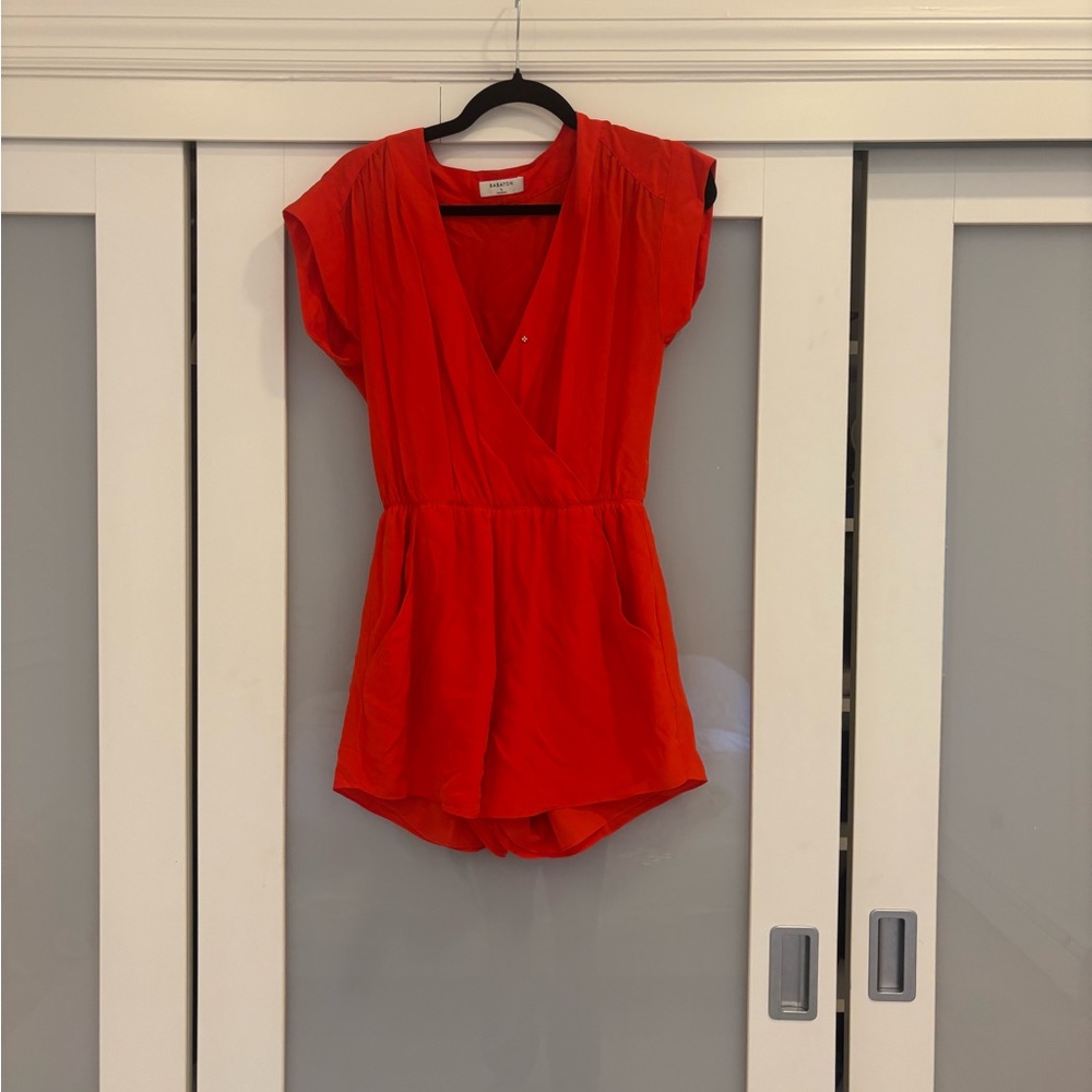 ARITZIA BABATON RED ROMPER